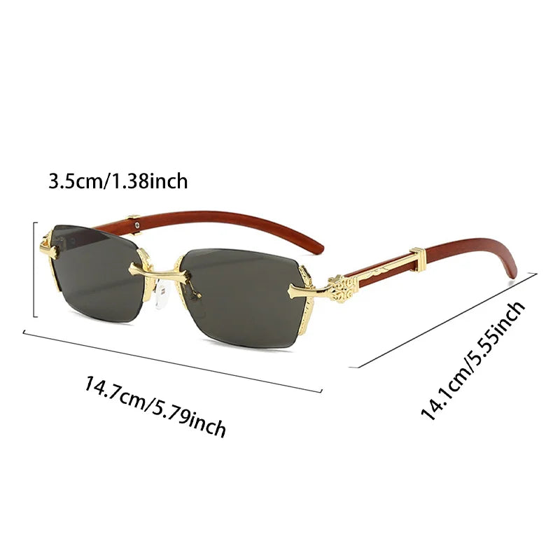 KAMMPT Semi-rimless Rectangle Sunglasses Men 2026 New Gradient Multi-color Shades Women Trendy Luxury Brand Design Sun GlassesJ