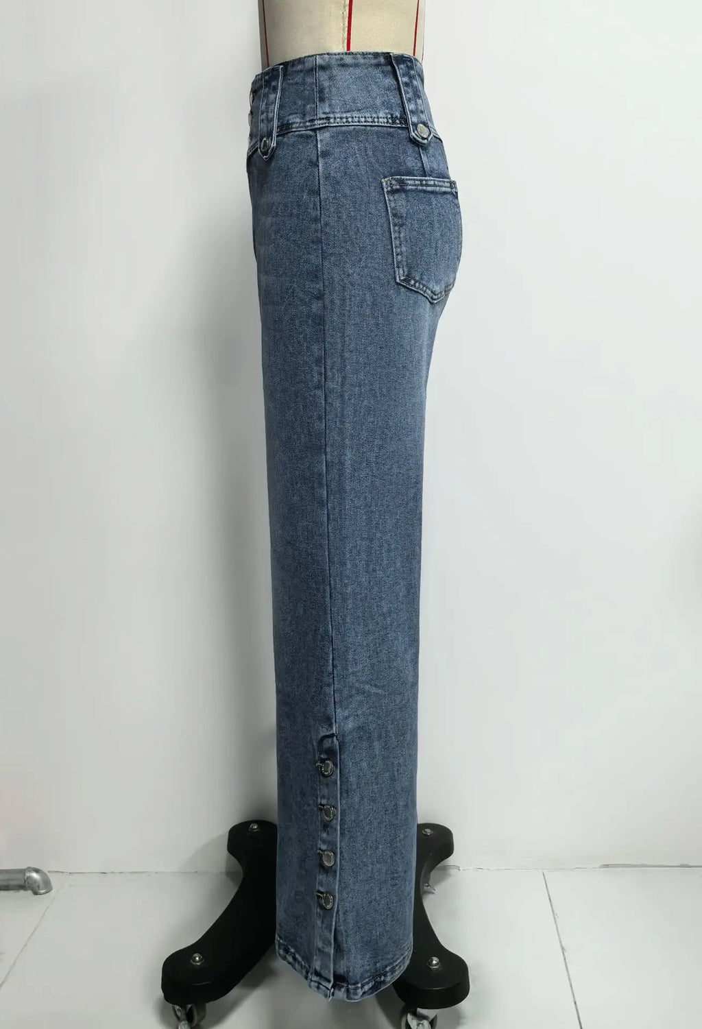 2026 Casual Jeans Pant Pantalones High Waist Wide Leg Trouser Women's Clothing Retro Street Style All-match Buttons Slit Fashion