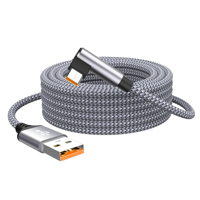 USB C Cable Fast Charge Extension Cable 6A 1M 2M 3M 5M 8M For iPhone 15 16 17 Samsung Huawei Xiaomi Oppo OnePlus VR Camera