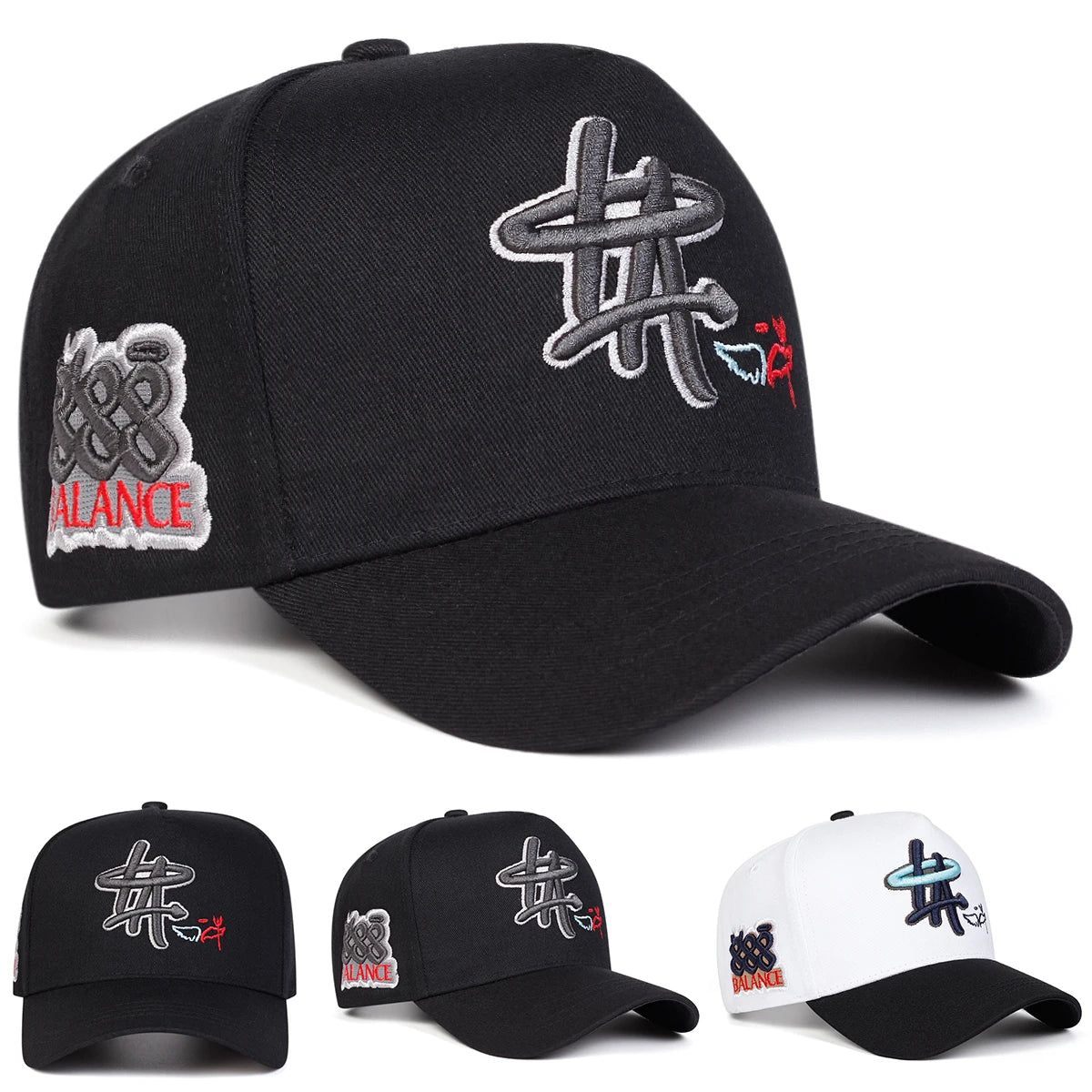 Unisex HA Letter Embroidery Baseball Caps Spring Autumn Outdoor Adjustable Casual Hats Sunscreen Hat Sports Cap