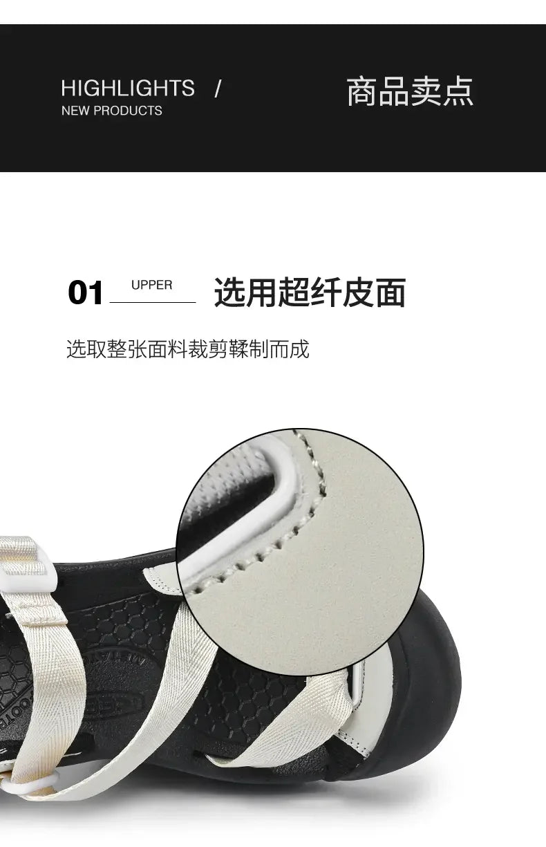 Summer New Handmade  Sandals Leisure Beach Shoes For womens  Outdoor Wading Shoes Man Breathable Casual Anti-collision Toe Flats