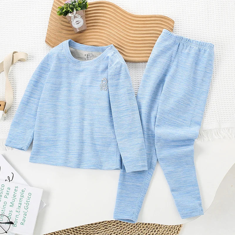 3-14 Years Autumn Winter Thermal Underwear Suit Girls Clothing Sets Boys Pajama Sets No Trace Warm Sleepwear Kids Clothes