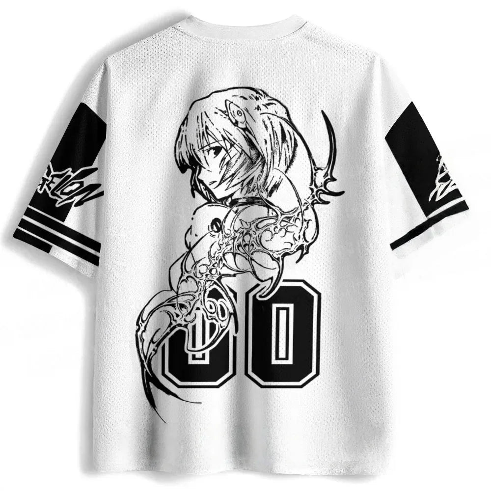 Neon Genesis Evangelion Rei Fashion Trend Lining V-neck Short Sleeved Best-selling