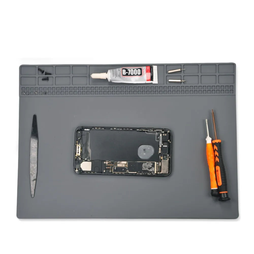 Magnetic Mat Silicone Repair Mat Circuit Board Soldering Pad Heat Resistant 932°F Anti-Static for ESD Iron Phone Repair