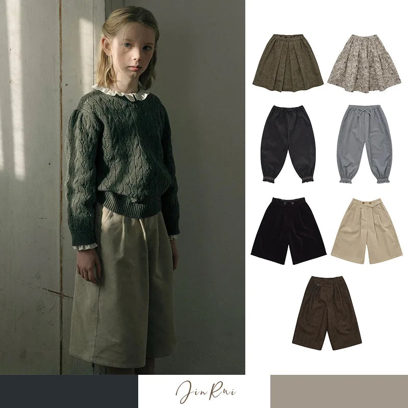 Girl Clothes LOU Brand 2025 New Autumn Kids Blouse and Skirts Sets Cute Sweater Children Outwear Floral Baby Dresses Princess