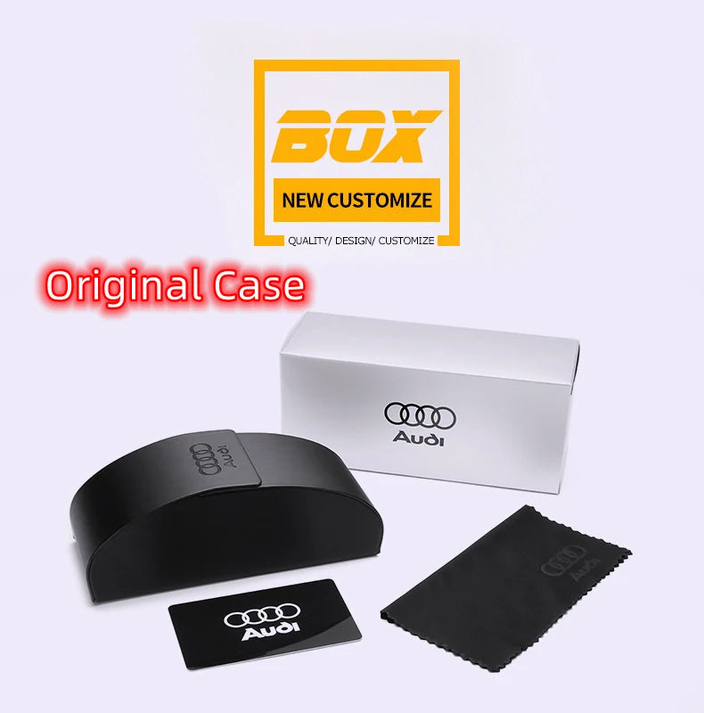 AUDI Polarized Sunglasses With Original Box Men Luxury Designer Driving Sun Glasses Male Pilot Eyewear UV400 Goggles for Gift