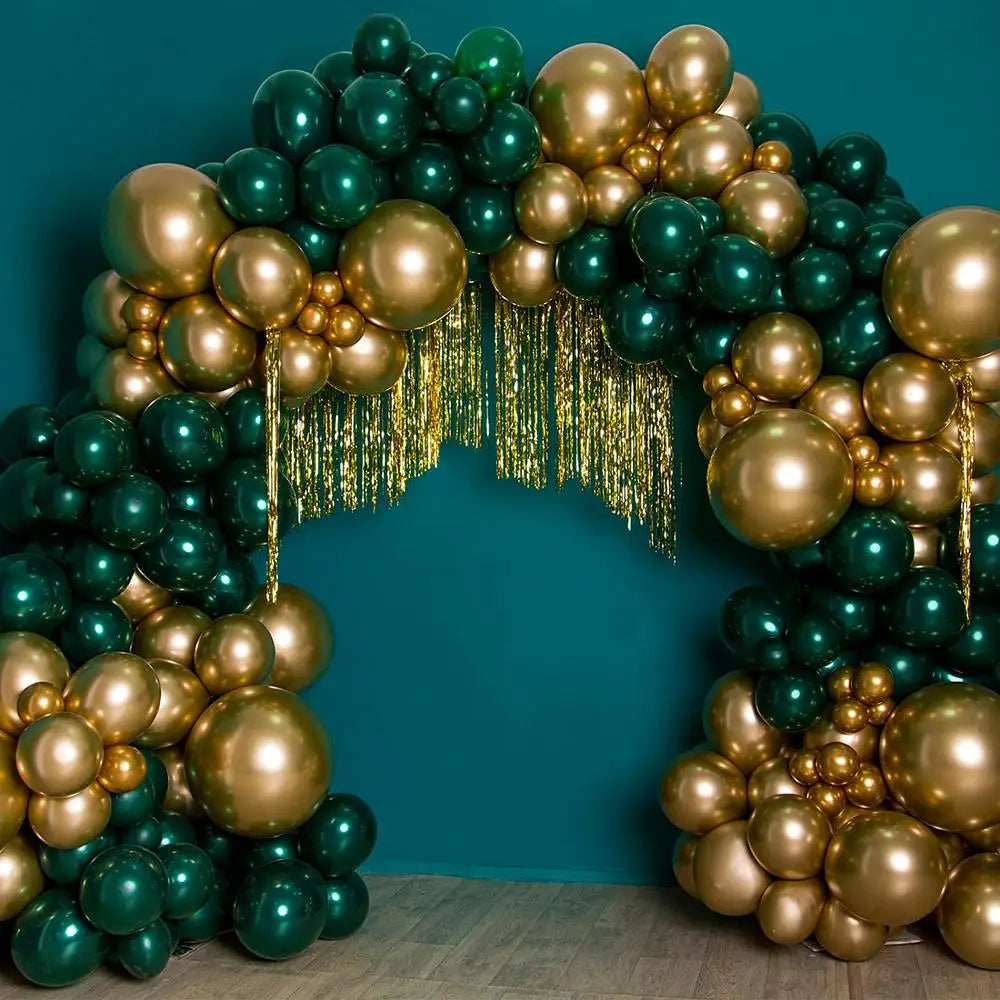 Metallic Gold Latex Balloons Set, Multi-Size Balloon Arch Kit for Birthday Party, Wedding, Graduation, Baby Shower Decorations