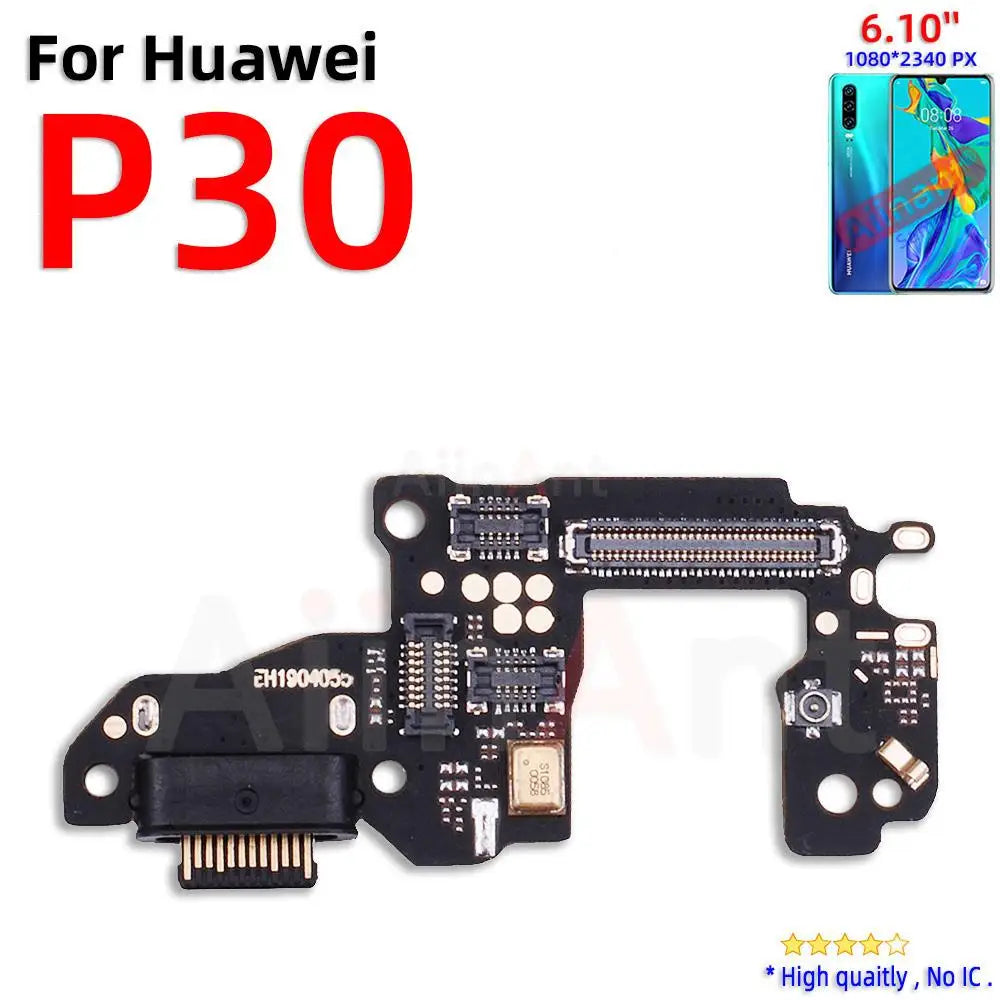 Aiinant USB Charger Dock Mic Connector Port Charging Board Flex Cable For Huawei P20 P30 Lite Plus Pro 2017 2018 Phone Parts