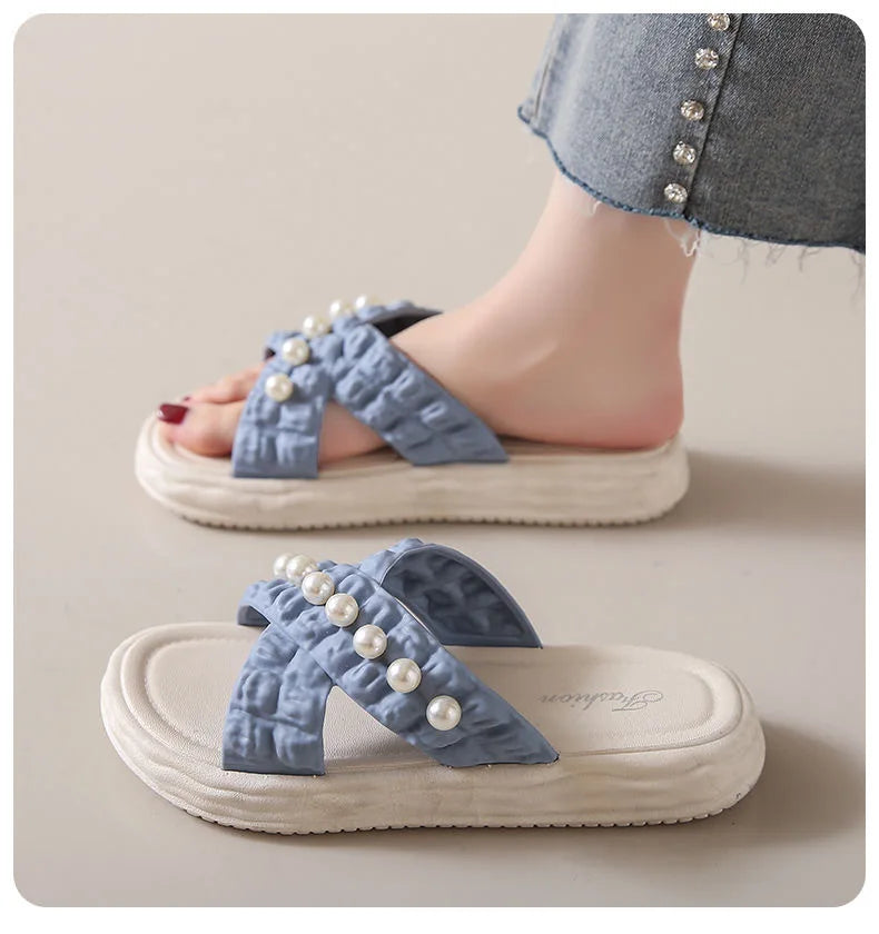Summer Fashion Sandals Women Beach Platform Slippers Thick Bottom Anti-Skid Lightweight Female Slip-on Shoes Sandalias