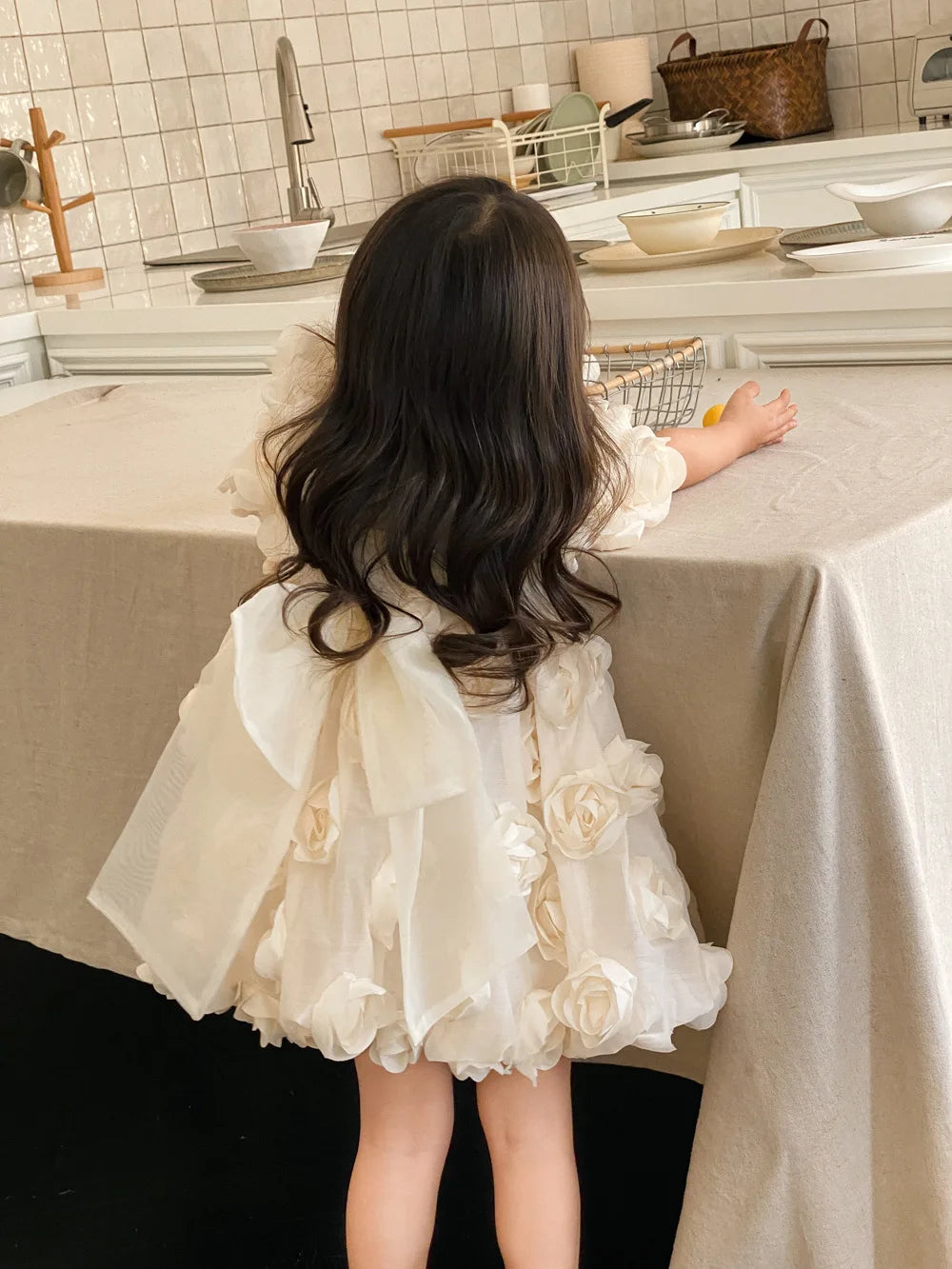 HoneyCherry Spring Summer Girls Short Sleeve Floral Princess Dresses Girl Baby Dresses Children's Birthday Dresses
