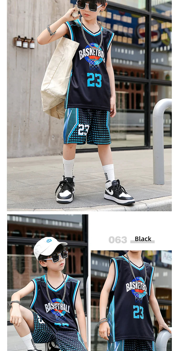 Children Team Training Uniform Kids Basketball Jersey Quick-drying Boy and Girls Comfortable Shirt  Child Sportswear Tracksuits