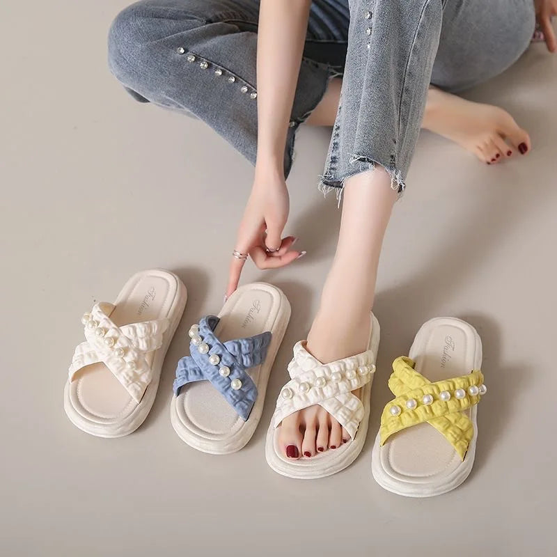 Summer Fashion Sandals Women Beach Platform Slippers Thick Bottom Anti-Skid Lightweight Female Slip-on Shoes Sandalias