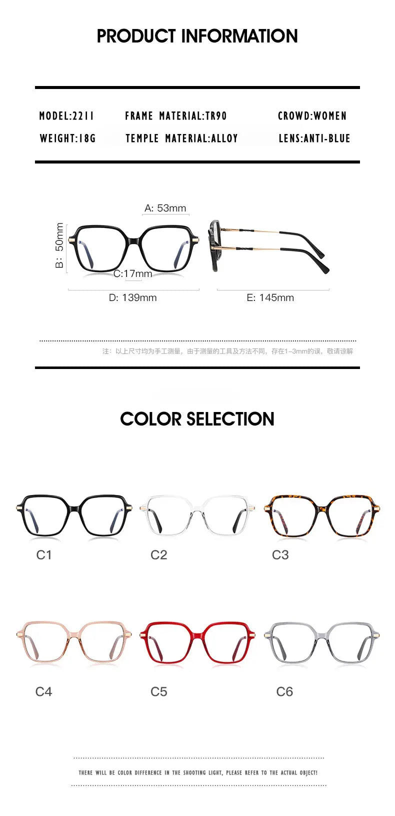 KANSEPT Square Large Frame Women's Glasses Anti-Blue Light Reading Glasses Customizable Prescription Luxury Mens Lenses to Read