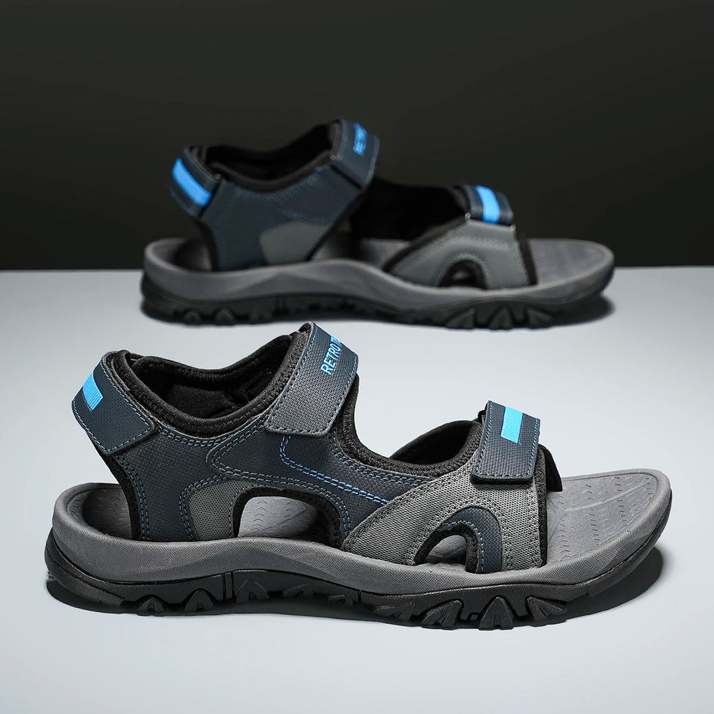 Summer New Sandals Men's Water Beach Breathable Quick Drying Shoes Comfortable Flat Bottom Non slip Sandals Driving Shoes