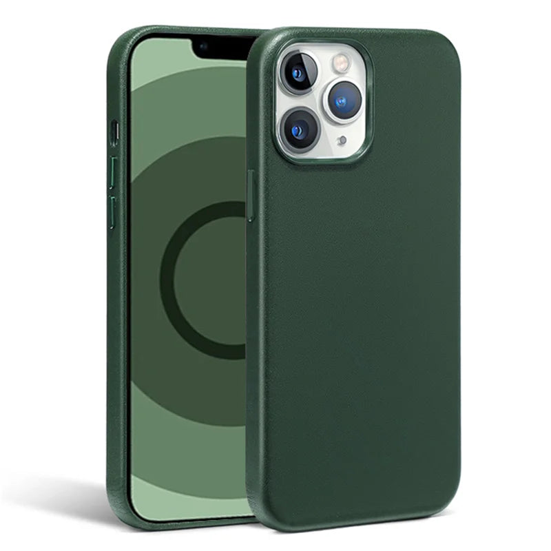 Luxury Leather Case For iPhone 15 14 13 Pro Max Plus Mini For Magsafe Magnetic Wireless Charging With Animation Phone Accessorie