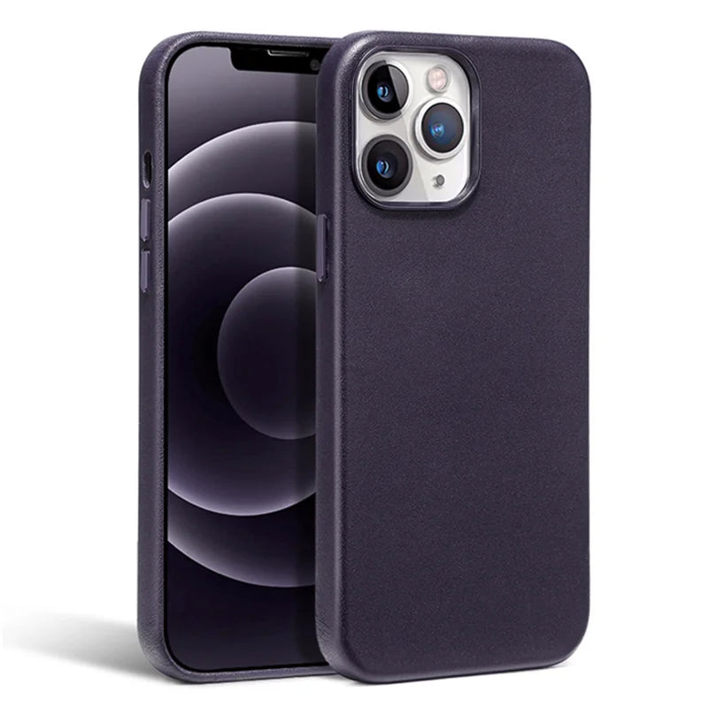 Luxury Leather Case For iPhone 15 14 13 Pro Max Plus Mini For Magsafe Magnetic Wireless Charging With Animation Phone Accessorie