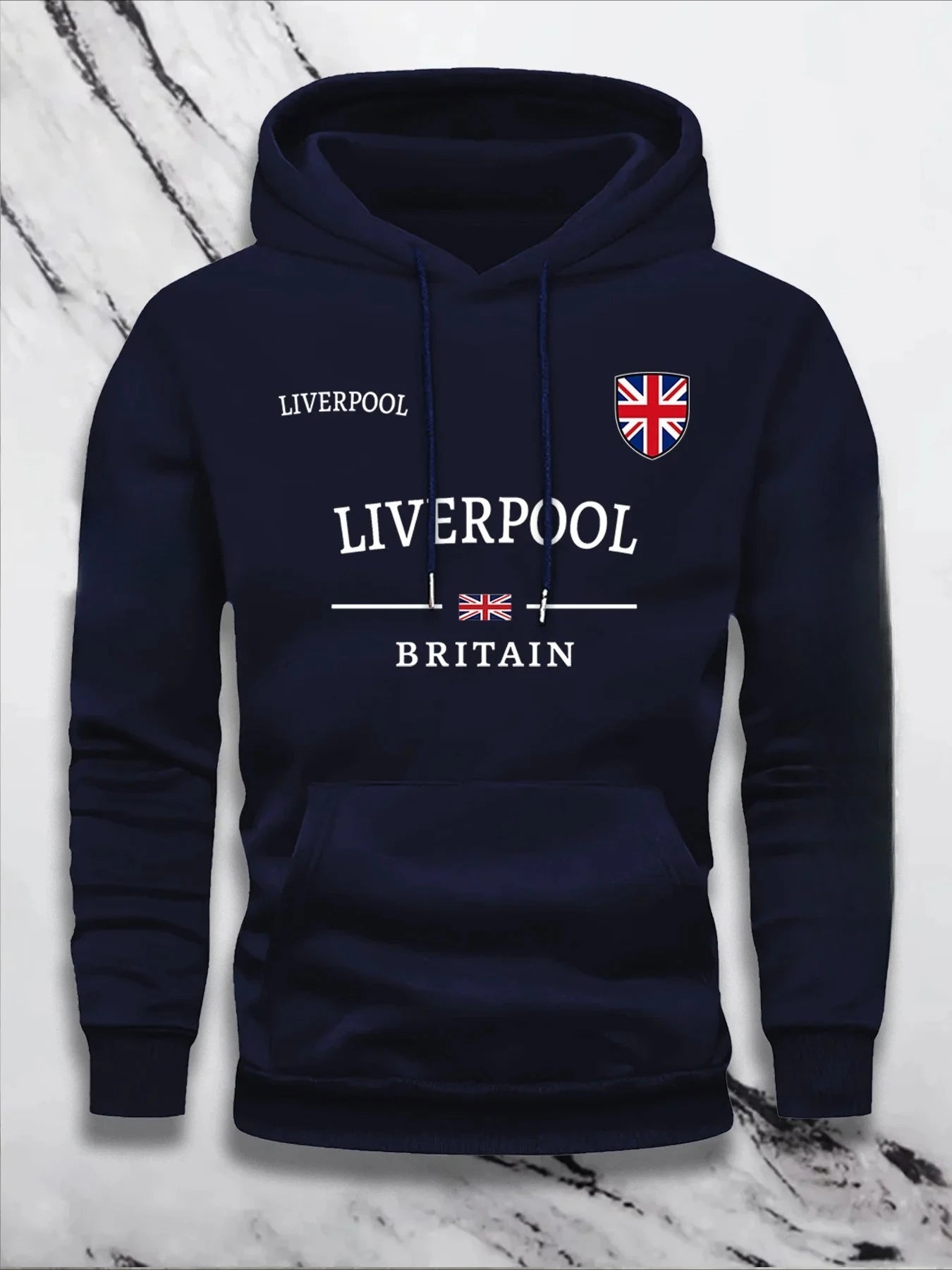 A Trendy Men's Fashion Pullover with Letter Print Design From Liverpool UK for Autumn and Winter Is Warm Comfortable and Sporty