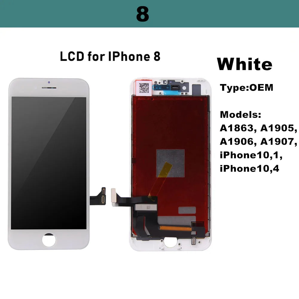 OEM For iPhone SE 2020 SE 2022 For iPhone 8 LCD Display Touch Screen Digitizer Assembly Kit A2275 A2296 A2298 A1863 A1905 A1906