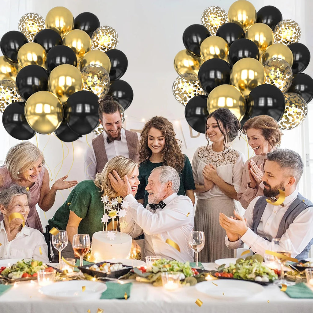 31/36/37/51/101Pcs Metallic Balloons Pearl Latex Balloon Gold Confetti Balloons for Birthday Weddings Baby Shower Party Decor