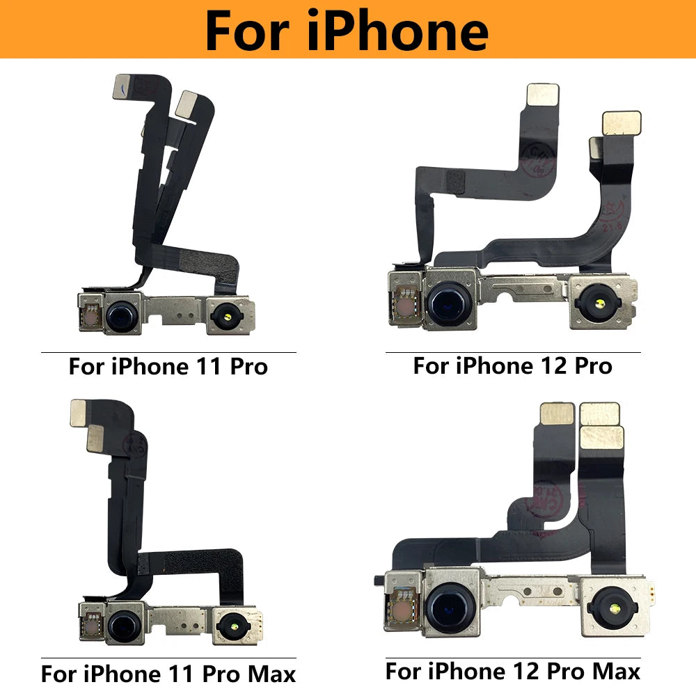 New Front Camera For iPhone 11 12 13 14 15 Pro 11Pro 12Pro 13Pro Max Mini Plus Flex Cable Facing Replacement Parts