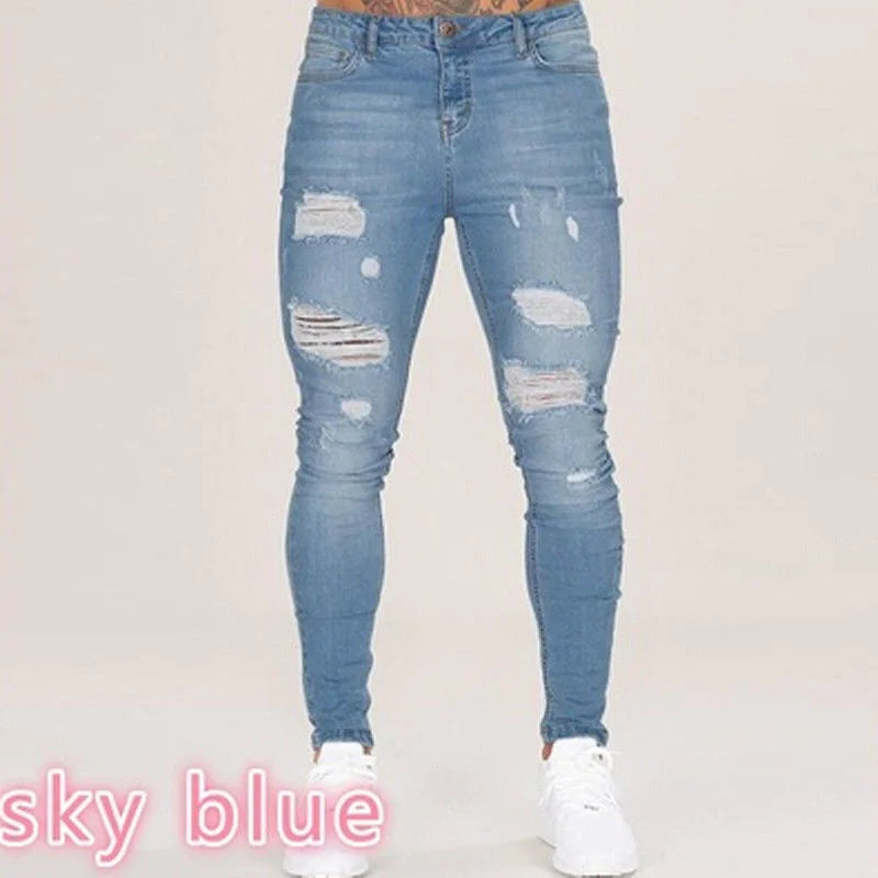 New 2025 high-quality Fashion Casual Cotton Business Black Denim Pants Male Trousers Men's Stretch Regular Fit Jeans S-XXXL