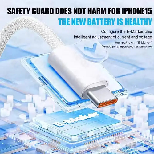 1-50Pcs 60W USB C to Type C Weaving Cable For Apple iPhone 11 12 13 14 15 16 Pro Max Plus Fast Charging Cable Phone Accessories