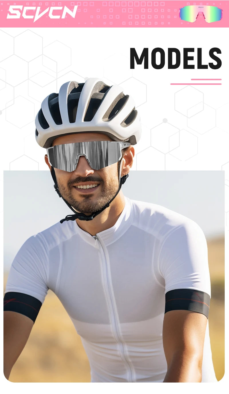 SCVCN Fsshion Sunglasses Street Cycling Glasses Bike Men UV400 Sports MTB Outdoor Bicycle Women Sunglasses Multi Color Riding