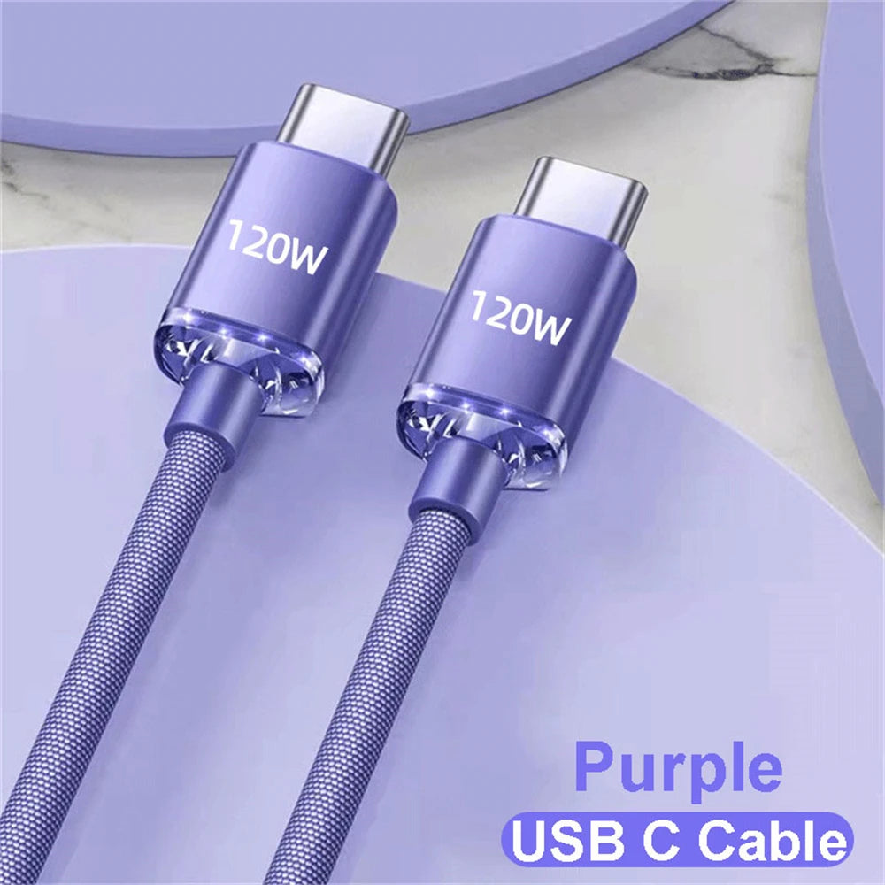 NNBILI USB C to Type C Cable PD 120W 6A Phone Charging Wire For iPhone 15 Xiaomi 14 Fast Charge USB A to USB C Quick Data Cord