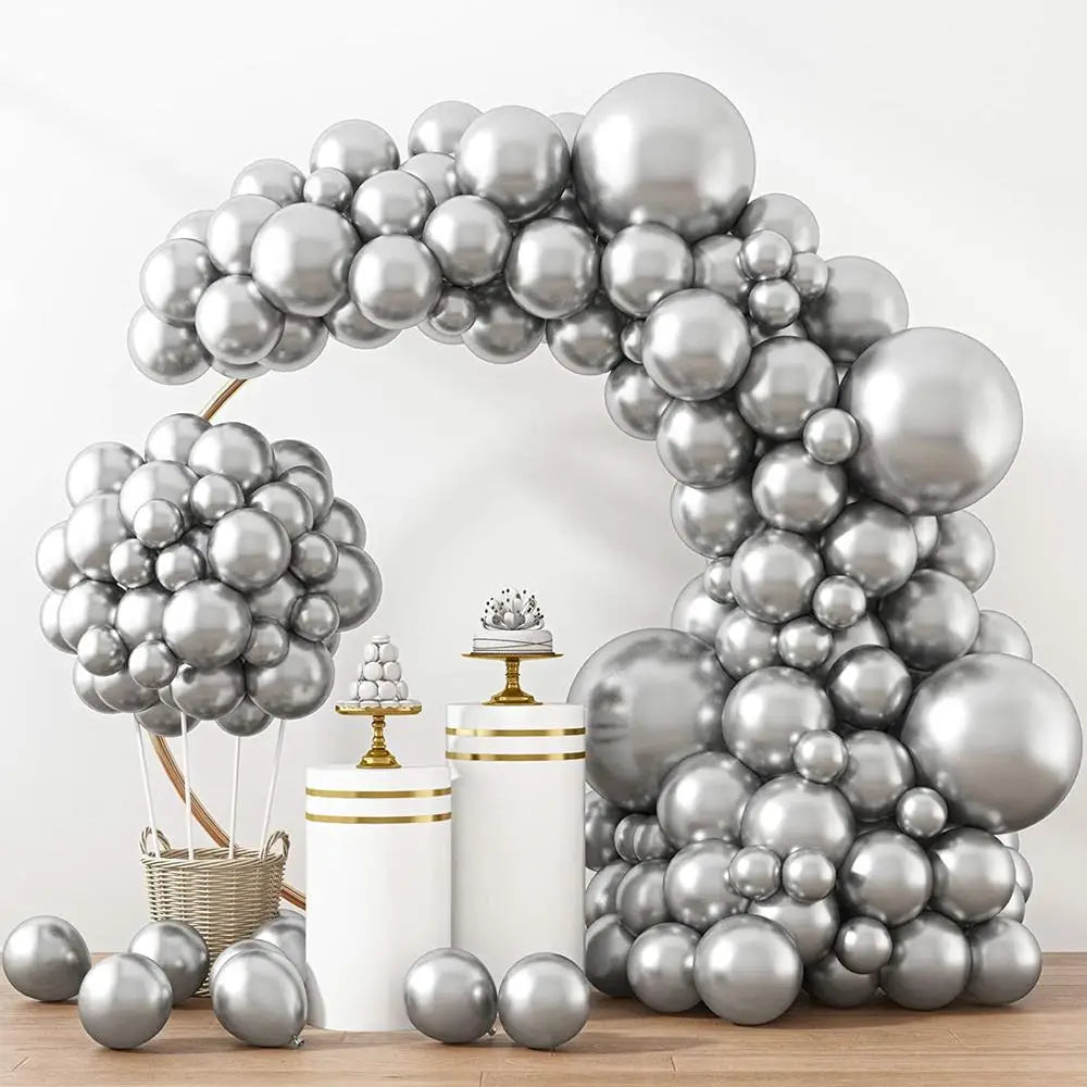 Metallic Gold Latex Balloons Set, Multi-Size Balloon Arch Kit for Birthday Party, Wedding, Graduation, Baby Shower Decorations