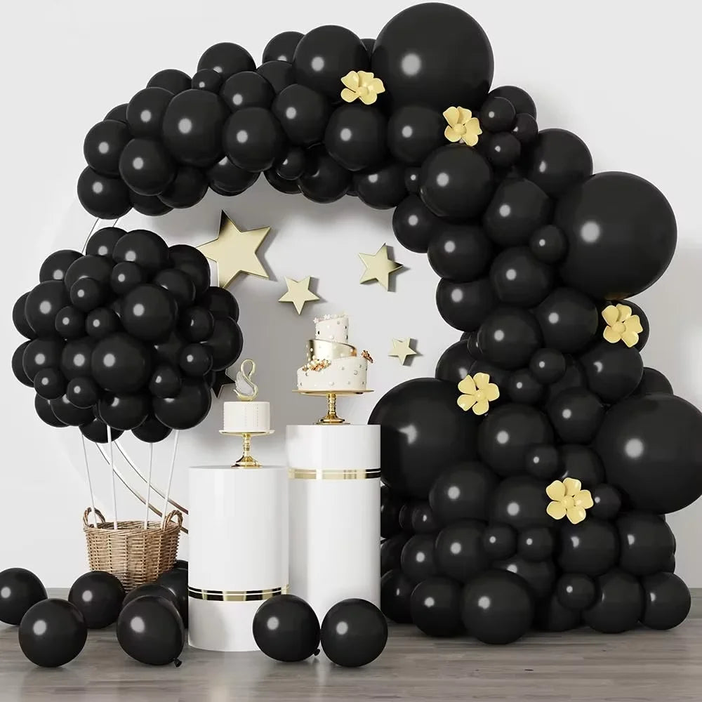 Metallic Gold Latex Balloons Set, Multi-Size Balloon Arch Kit for Birthday Party, Wedding, Graduation, Baby Shower Decorations