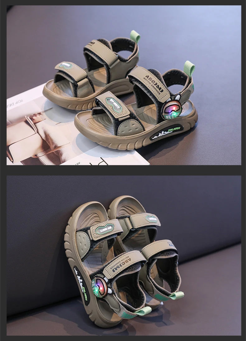 Summer Sandals for Boys Casual Beach Shoes Breathable Sport Sandals Comfortable Soft Sole Kids Shoes Fashion Non-slip Sandalias