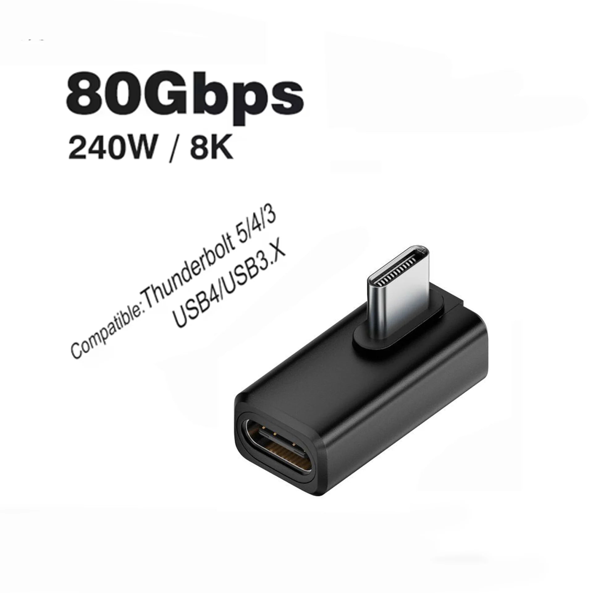USB4.0 40Gbps U-Shape Straight Angle 240W 5A USB C to Type C Fast Charging Converter USB C Data Adapter For Macbook 8K60HZ