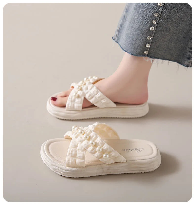 Summer Fashion Sandals Women Beach Platform Slippers Thick Bottom Anti-Skid Lightweight Female Slip-on Shoes Sandalias