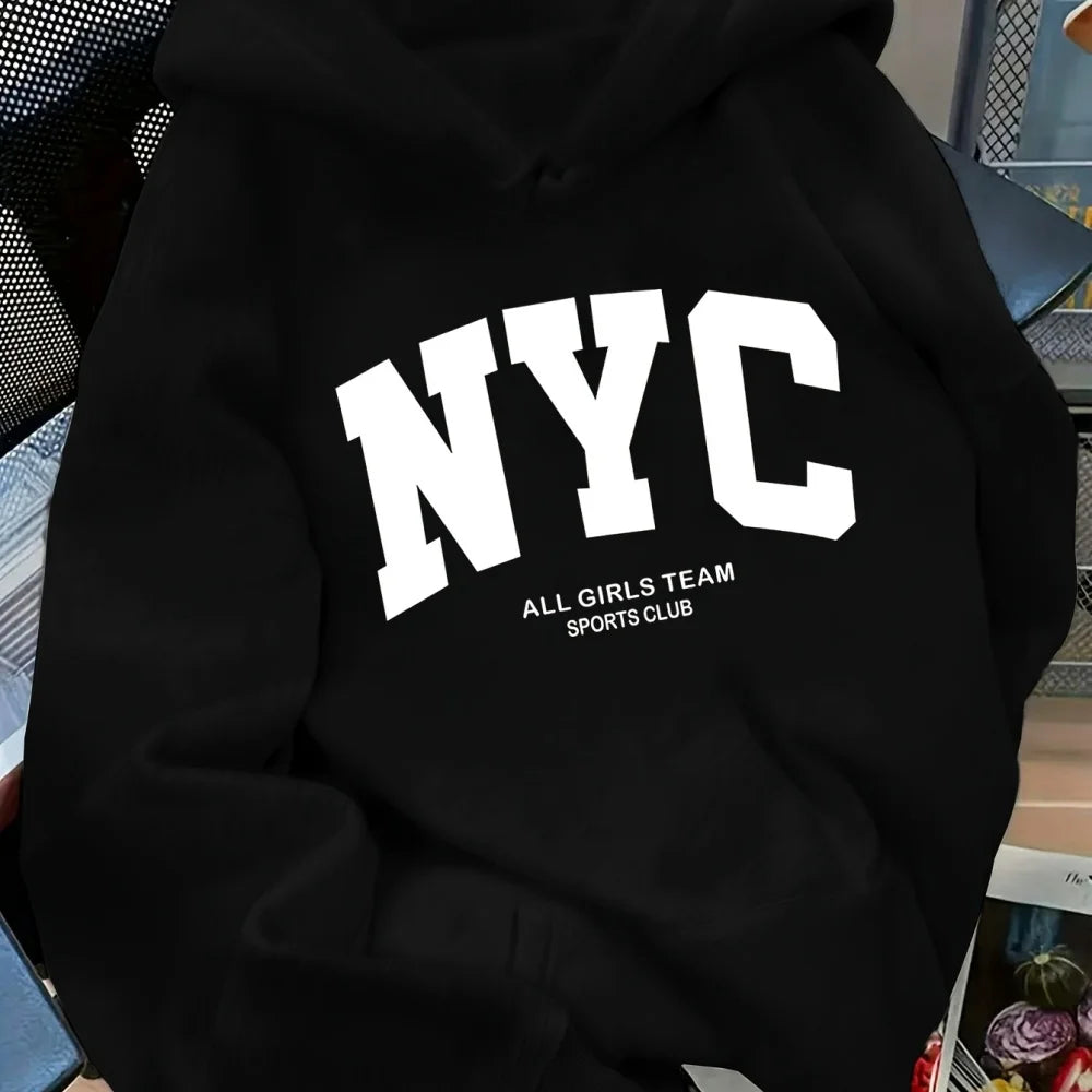 Men's long-sleeved pullover with fashionable New York print design A cozy comfortable warm sweater suitable for autumn winter