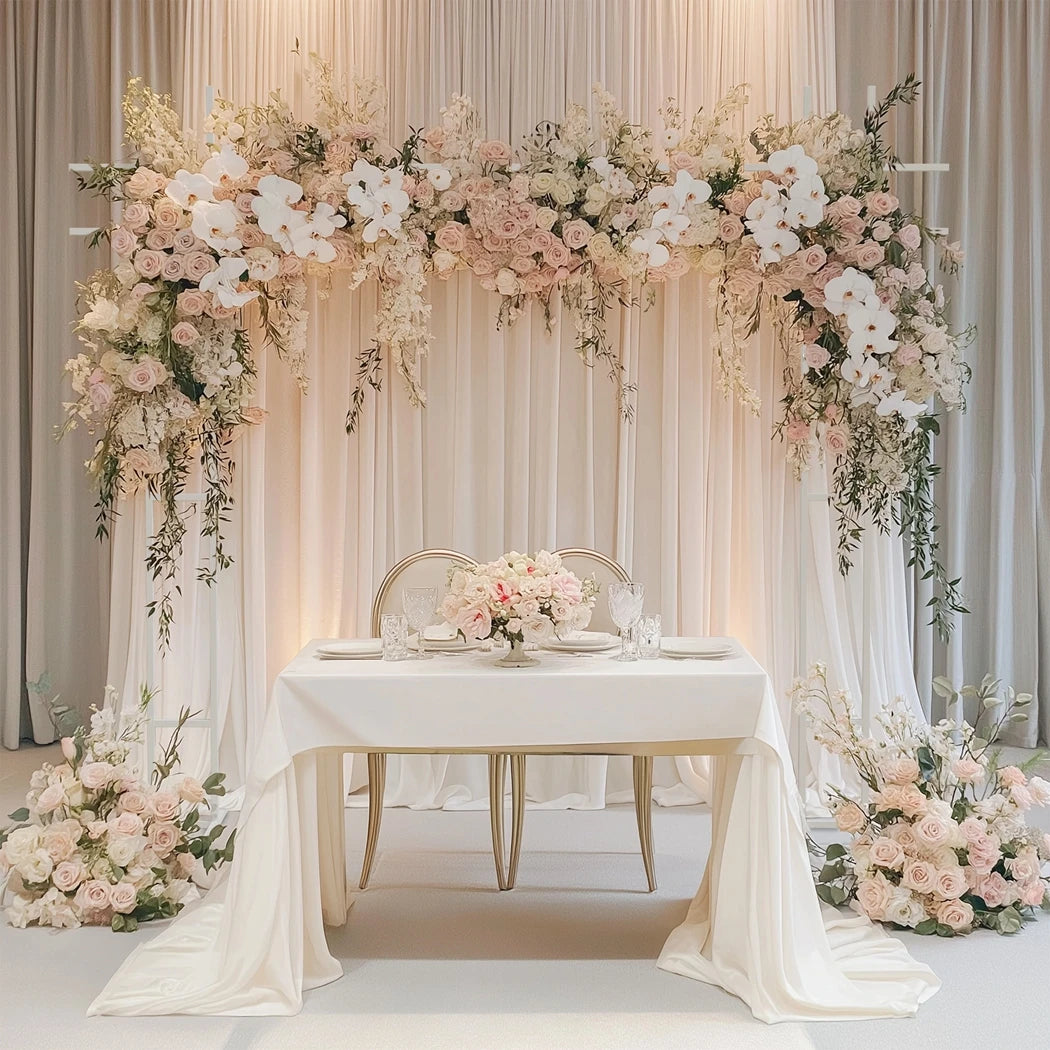 Square White Wedding Arch Metal Ceremony Party Floral Ballon Stand