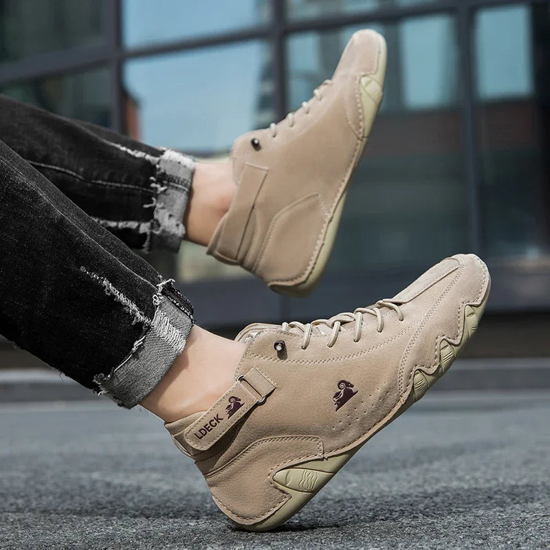 Men High Top Shoes Comfortable High Quality Fashionable Soft Soled Bare Boots Multifunctional Durable Italian Style Men's Boots