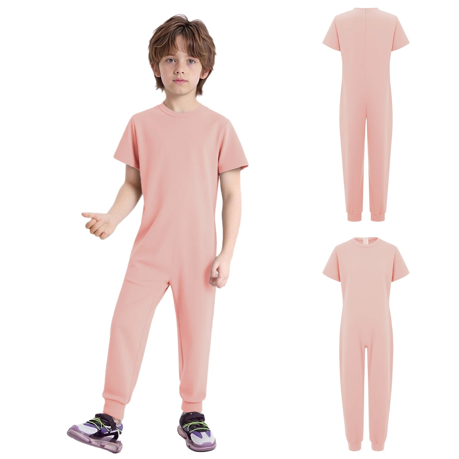 Children Anti-Strip Jumpsuit Kids Special Needs Adaptive Clothing Cotton Rompers Zipper One Piece Jumpsuit for Wearing All Day