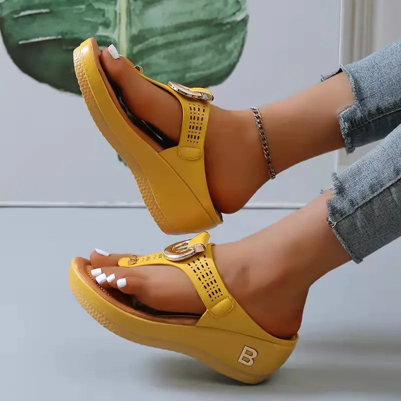 Summer Sandals Women 2026 Big Size Platform Sandals Wedges Flip Flops Shoes Comfortable Slippers Ladies Non-Slip Open Pantuflas