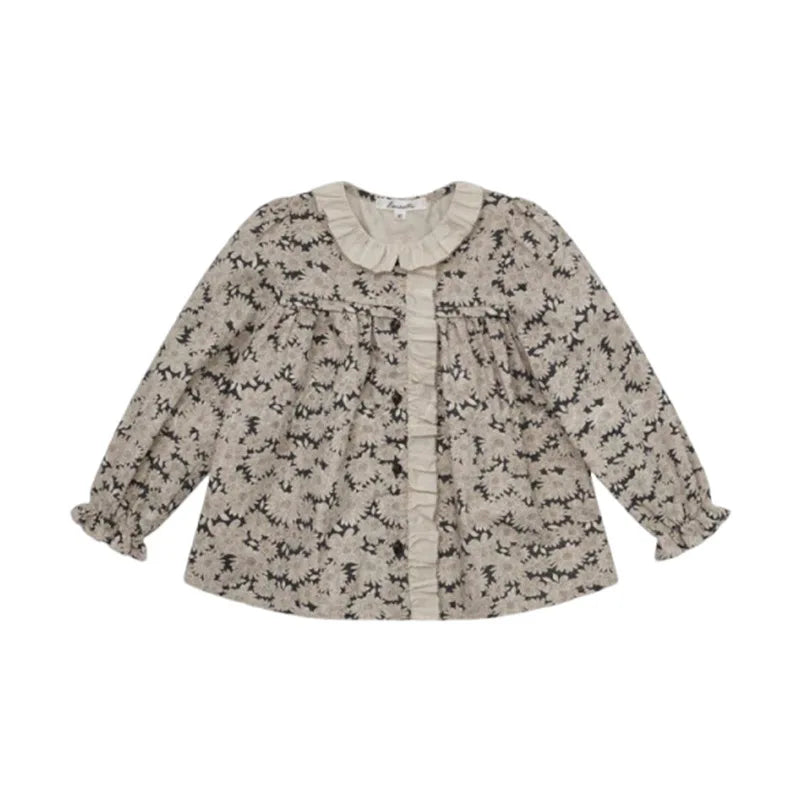 Girl Clothes LOU Brand 2025 New Autumn Kids Blouse and Skirts Sets Cute Sweater Children Outwear Floral Baby Dresses Princess