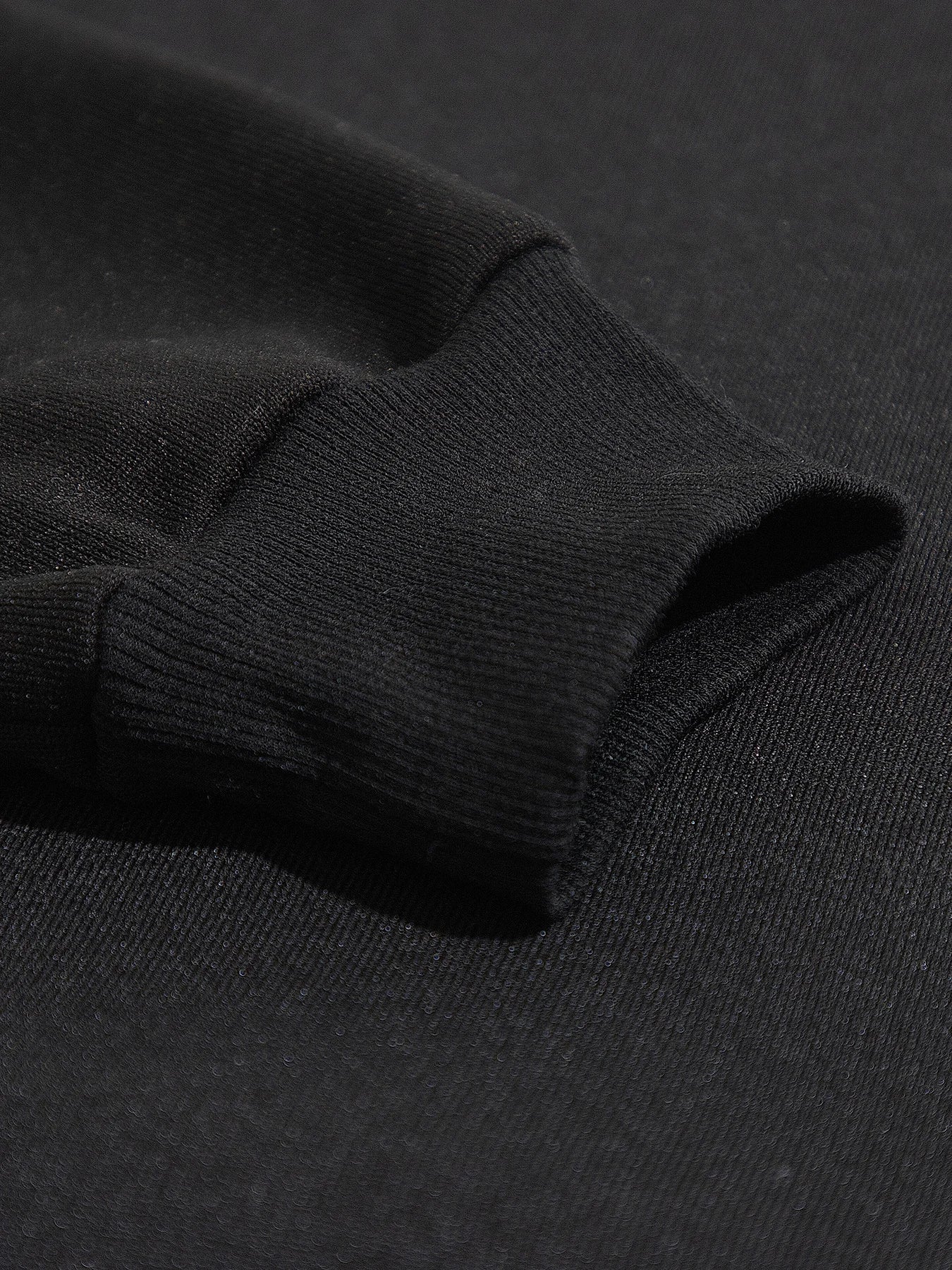 Minimalist Black Hooded Pullover, Casual Loose Sweatshirt with Front Pocket