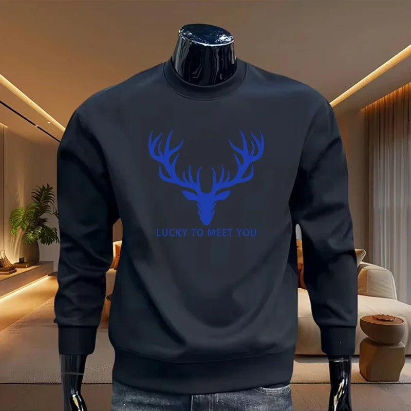 Urban Fashion Pullover Male Home Outdoor Comfort Warm Tops Spring Autumn Daily Casual Sports Round Neck Hoodies Men's Sweatshirt