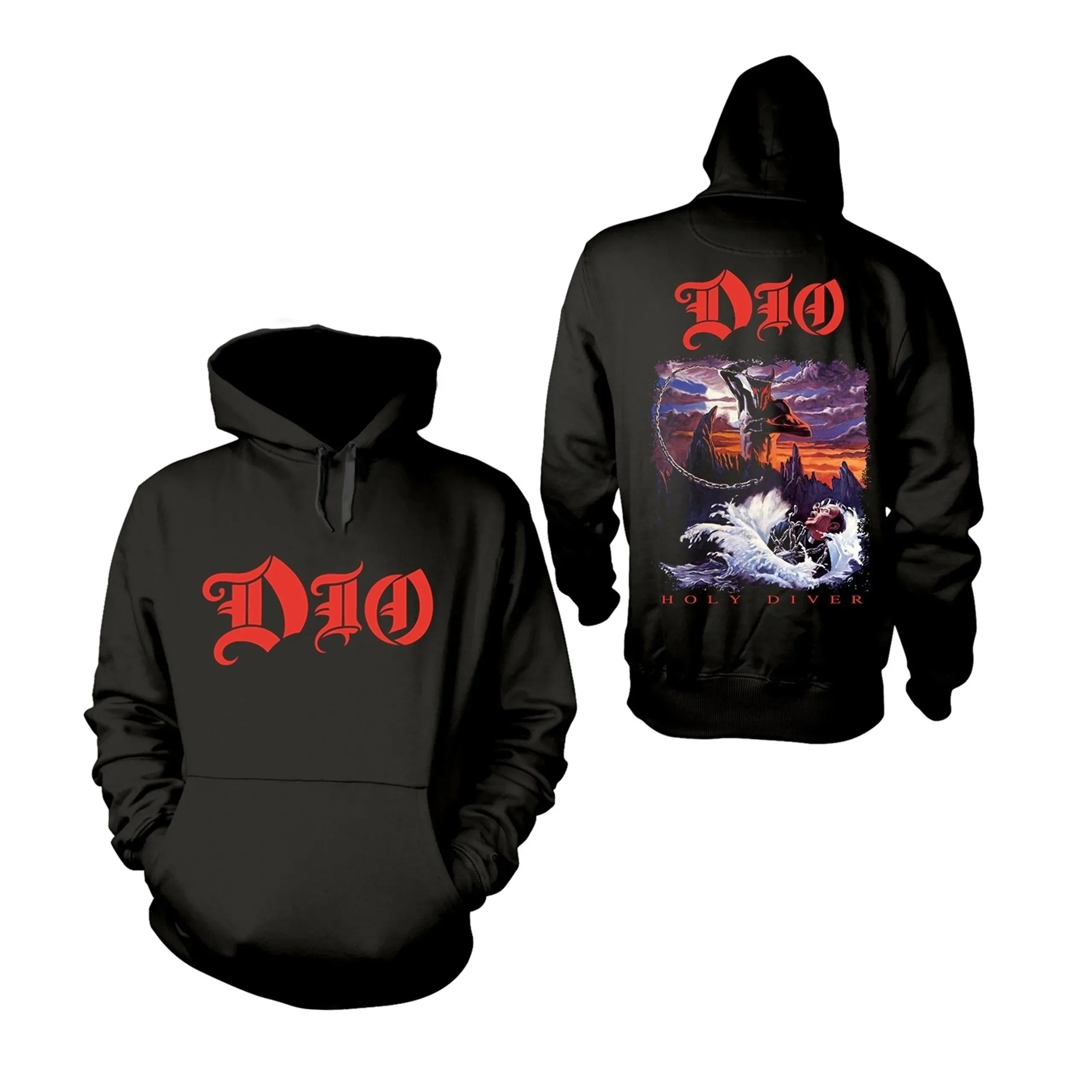 Retro Rock Band Pullover Dio Holy Diver Pull Over Hoodie Men's and Women's Long Sleeve Sweatshirt Oversize Tops Men Clothing