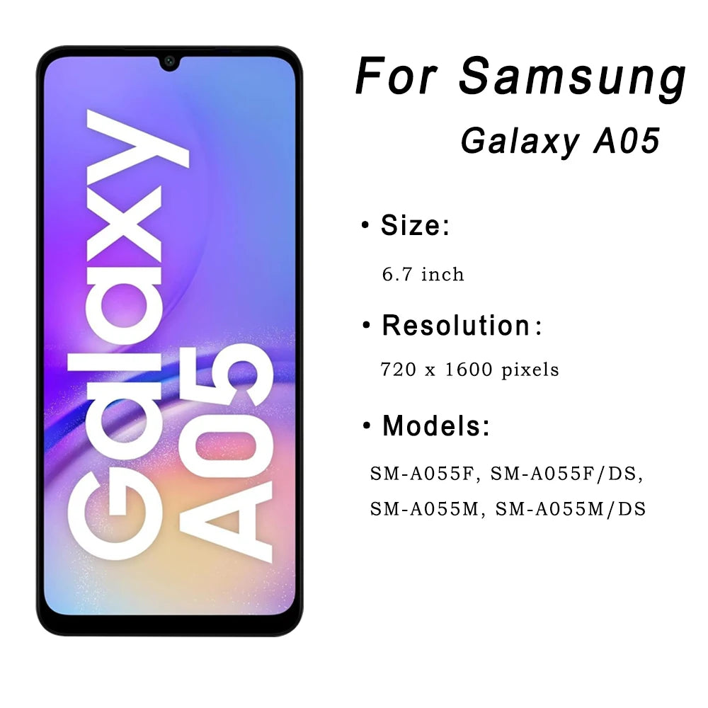 For Samsung Galaxy A05 LCD Display Touch Screen Digitizer Assembly for Samsung A05 A055 lcd A055F A055M Screen Replacement Parts