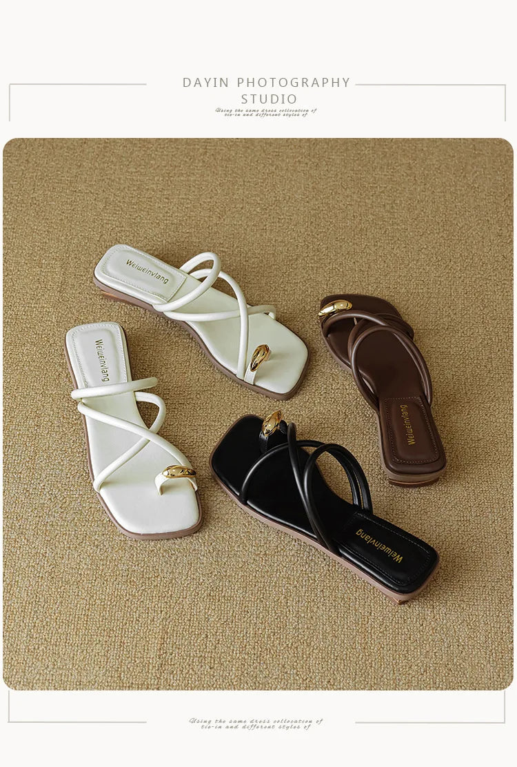 Women's summer sandals for outdoor wear2026New low-heeled women's slippers