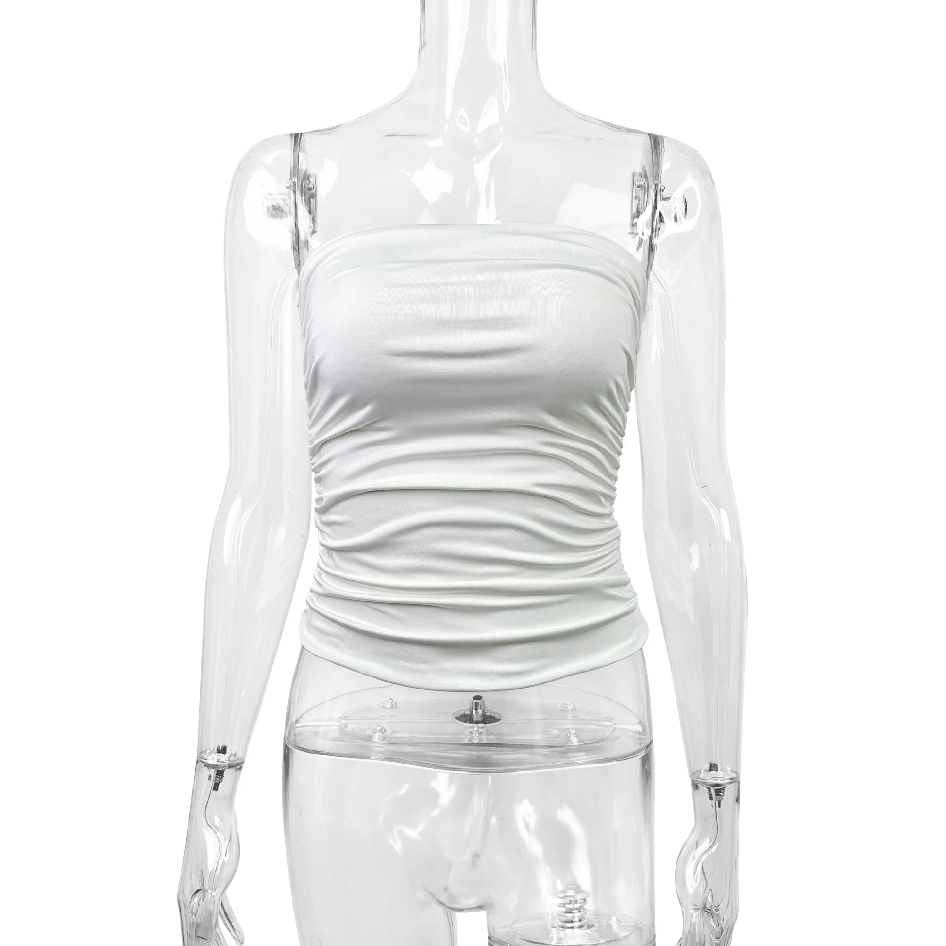 Fairyshely 2026 Sexy Summer Solid Strapless Top Women Bandeau Bodycon Tops Lady Sleeveless Off Shoulder Club Party Clothes