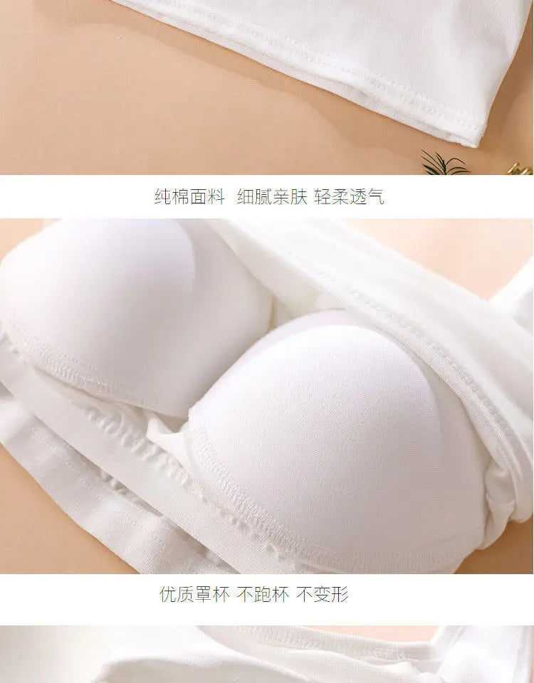 Halter Spaghetti Straps Vest for Women With Bra Padding Inner Wear Outer Wear Sexy Beauty Back Tanks Top