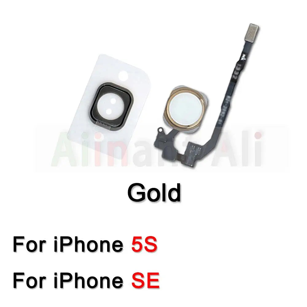 AiinAnt Return Back Home Button Flex Cable For iPhone 6 6s 7 8 Plus 5s SE Connector Phone Parts Repair No Touch ID