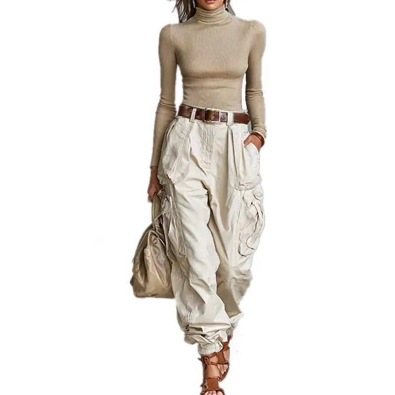 Pantalones De Mujer New High Waist Pocket Solid Color Overalls Women's Summer New Loose Casual Vacation Outdoor Sports Overalls