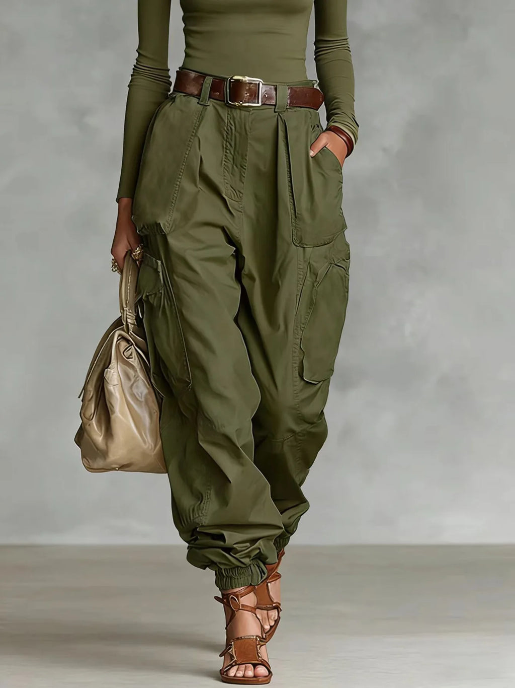 Pantalones De Mujer New High Waist Pocket Solid Color Overalls Women's Summer New Loose Casual Vacation Outdoor Sports Overalls