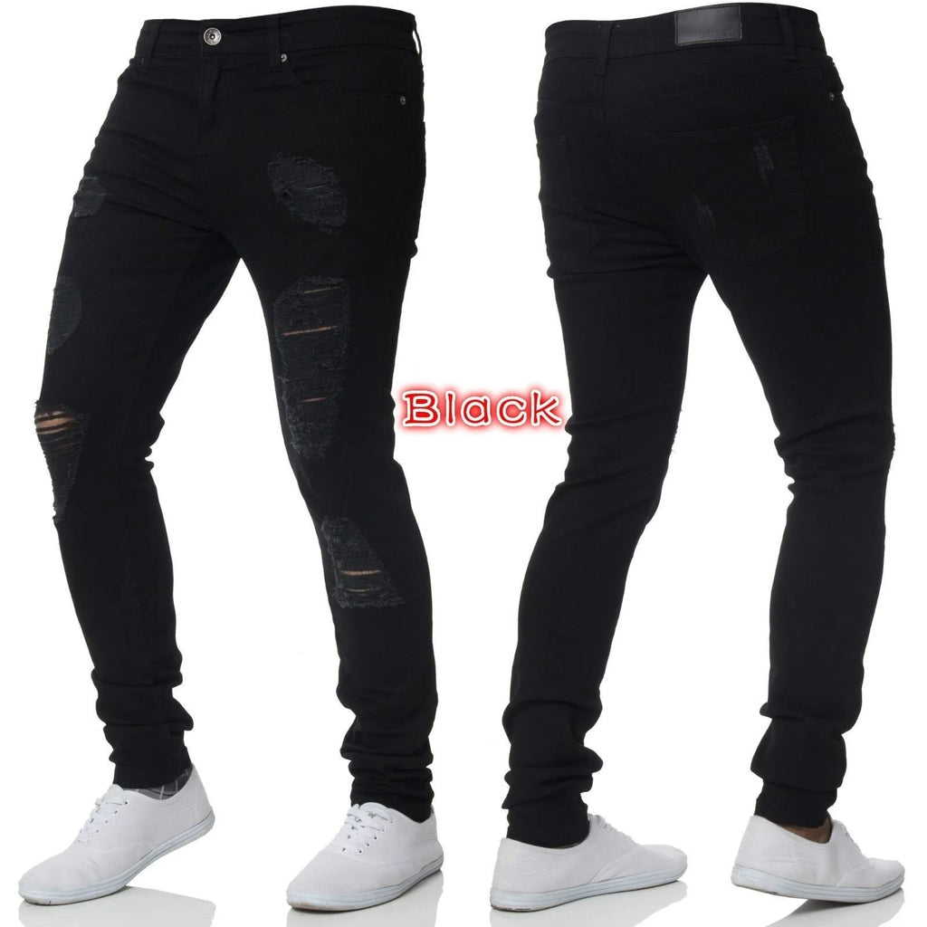 New 2025 high-quality Fashion Casual Cotton Business Black Denim Pants Male Trousers Men's Stretch Regular Fit Jeans S-XXXL